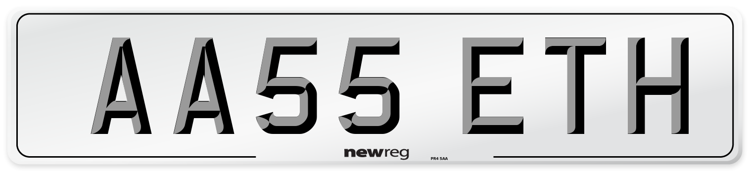 AA55 ETH Number Plate from New Reg